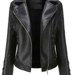 Women's Thick Hooded Warm Leather Jacket