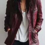 Women's Vintage Burgundy Jacket