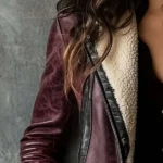 Women's Vintage Burgundy Lambskin Leather Coat