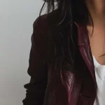 Women's Vintage Burgundy Leather Jacket