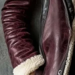 Women's Vintage Burgundy Leather Suede Jacket