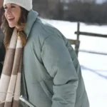 front Brittany Underwood A Royal Christmas Tail Puffer Jacket