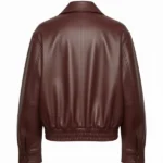 gabbriette bechtel Burgundy Leather Jacket back