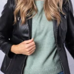 Abbeyville Hooded Leather Jacket front