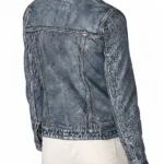 Addison Leather Denim Jacket Back