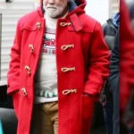 Arnold Inspired Classic Red Wool Blend Duffle Coat Men's Hooded Winter Toggle Jacket