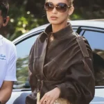 Bella Hadid LA Brown Cropped Jacket