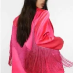 Britnee Kellogg The Road 2025 Pink Fringe Blazer Back
