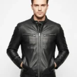 Cafe Racer Black Leather Jacket