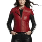 Cafe Racer Style Red & Black Leather Jacket
