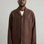 Cotton Silk Moleskin Brown Jacket