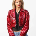 Elle Quist Maybelline Red Leather Jacket