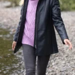 Fairtown Hooded Leather Jacket front