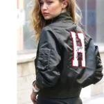 Gigi Hadid Olive Green Bomber Jacket
