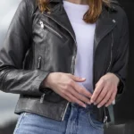 Grasmere Black Biker Leather Jacket