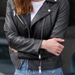 Grasmere Black Leather Biker Jacket