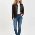 Ivy Cherry Choc Faux Leather Jacket