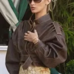 LA Bella Hadid Cropped Brown Jacket