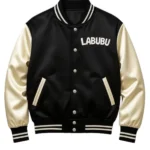 LABUBU Black and Cream Satin Bomber Jacket