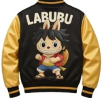 LABUBU Satin Bomber Black and Yellow Jacket
