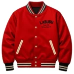 LABUBU Satin Bomber Red Varsity Jacket