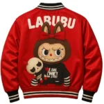 LABUBU Satin Bomber Varsity Jacket