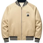 LABUBU beige Satin Bomber Jacket