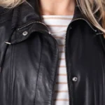 Levens black Leather Field Jacket