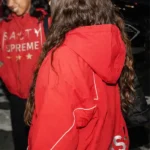Marty Supreme Hooded Red Jacket Back