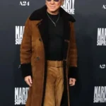 Marty Supreme Movie Premiere Baz Luhrmann Brown Shearling Coat