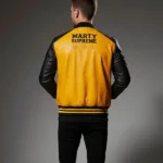 Marty Supreme Yellow and Black Leather Jacket