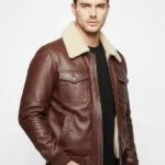 Mens Dark Brown Bomber Jacket