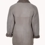 Mens Grey Sheepskin Coat Back