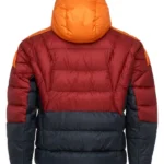 Mens Tilicho Hooded Puffer Jacket Orange Back