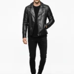 Motorcycle Genuine Black Leather Jacket