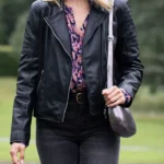 Nicola III Leather Biker Jacket front