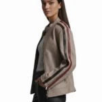 Nova Striped Letterman Racer Jacket