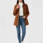 Premium Patch Pocket Brown Suede Leather Jacket