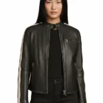 Presley Oversized Leather Racer Jacket