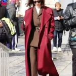 Rebecca Hall The Beauty Maroon Coat