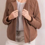 Sawrey Suede Brown Biker Jacket
