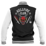 Stranger Things Hellfire Club Vintage Varsity Jacket Back