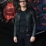 Stranger Things Premiere Steve Harrington Black Leather Jacket