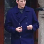 The Beauty Ashton Kutcher Blue Peacoat
