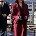 The Beauty Rebecca Hall Maroon Coat
