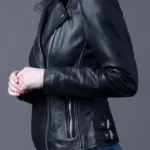 Toni Leather Biker Jacket sleeves