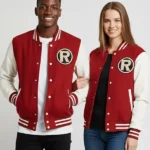 Unisex Robin Red & White Varsity Jacket
