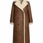 Women Shearling Brown Levi Leather Coat