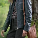 Womens Beetham Green Leather Jacket