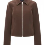 Womens Brown Faux Suede Jacket